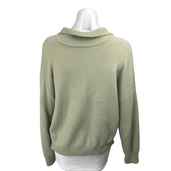 Abercrombie & Fitch Women's Green Long Sleeve Collared Polo Sweater Top Size S - Picture 2 of 4